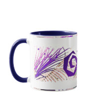 Teale and Purple Geometric - 2-sided Ringer Mug