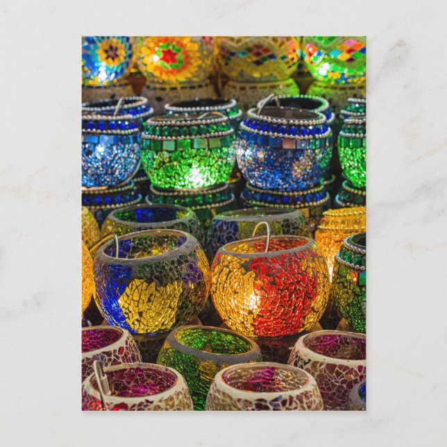 Tealights on a bazaar in Istanbul (Turkey) Postcard (Front)