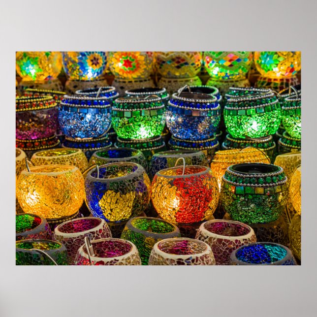 Tealights on a bazaar in Istanbul (Turkey) Poster (Front)