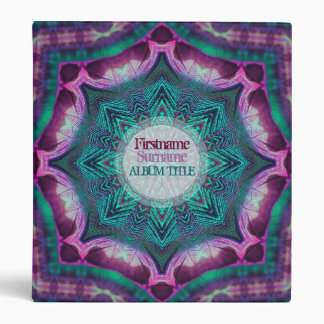 TealPink Geometric Art Pattern Album Binder