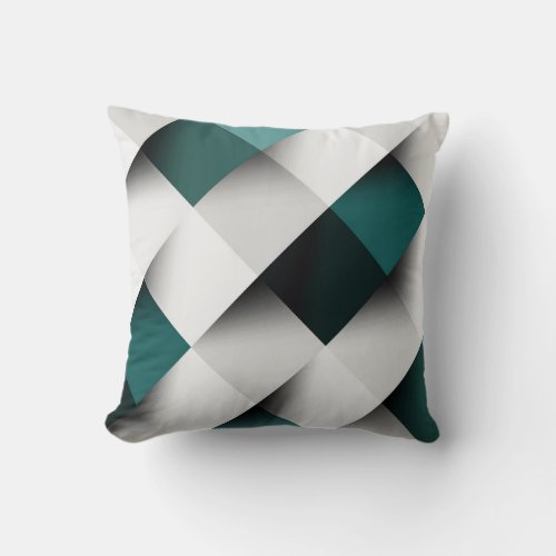 TealsGrey Geometric Pattern Throw Pillow