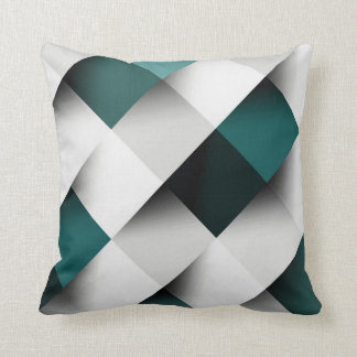 Teals/Grey Geometric Pattern Throw Pillow