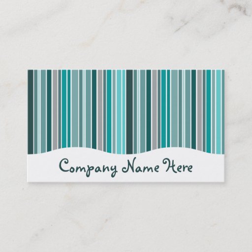 Customizable teals : striped curtain business card template
