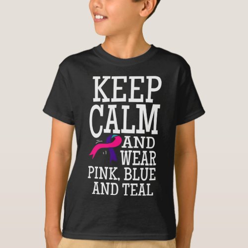 Teals Thyroid Cancer Awareness Ribbon Gifts  T_Shirt