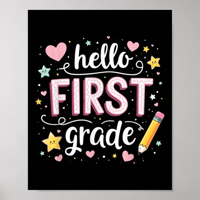 Team 1st Grade Back To School Outfit Breezy (2)  Poster (Front)