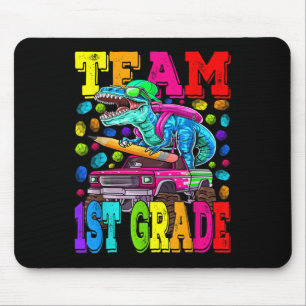Team 1st Grade Monster Truck Dinosaur Back To Scho Mouse Pad