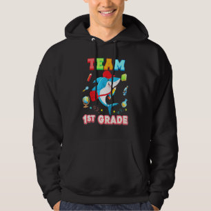 Team 1st Grade Shark First Kid Teacher Back To Sch Hoodie