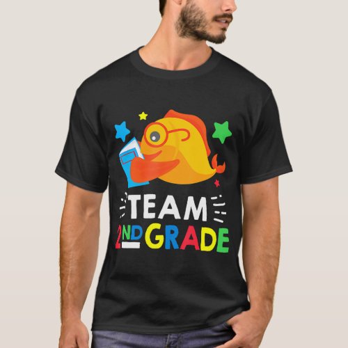 Team 2nd Grade Reading Fish Back To School Book T_Shirt