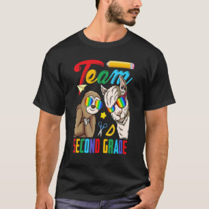Team 2nd Grade Sloth With Llama First Day Of Schoo T-Shirt
