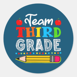 Team 3rd Third Grade Teacher Back To School Gift  Classic Round Sticker