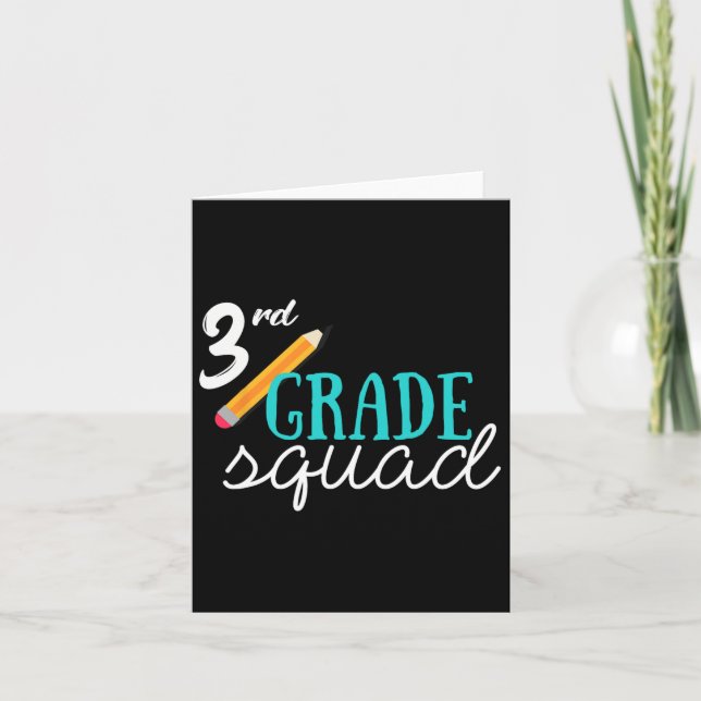 Team 3rd Third Grade Teacher Byck To School Gift  Card (Front)