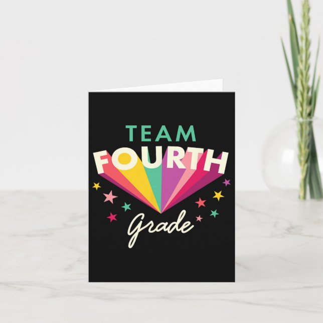 Team 4th Fourth Grade Teacher Byck To School Top  Card (Front)