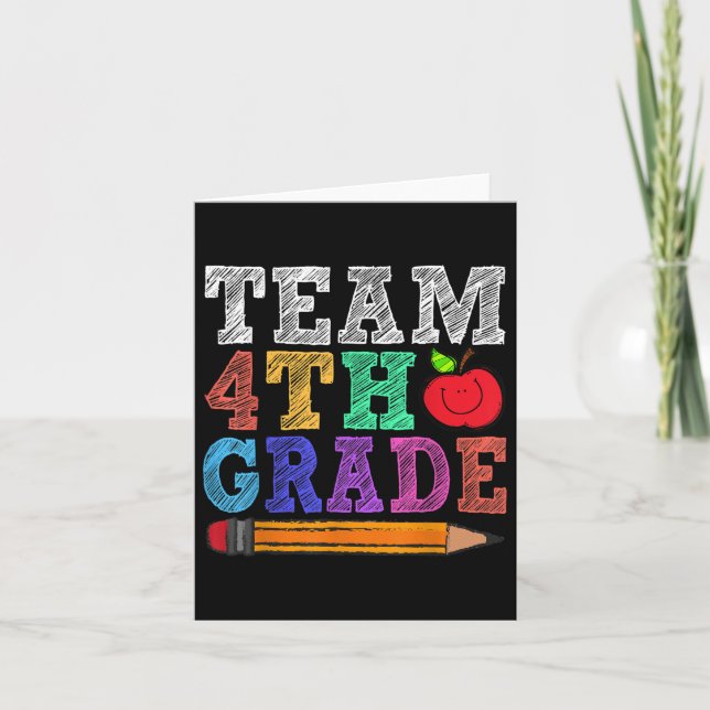 Team 4th Fourth Grade Teacher Funny Back To School Card (Front)