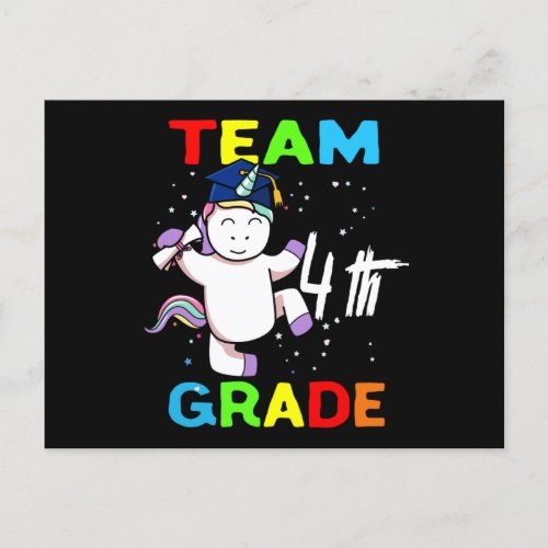 Team 4th GradeBack To School Team 4th Grade Squad Postcard