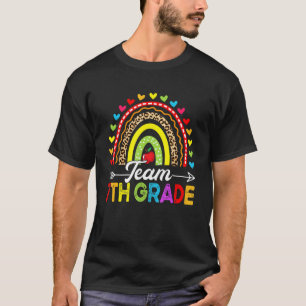 Team 7th Grade Leopard Rainbow Back To School T-Shirt