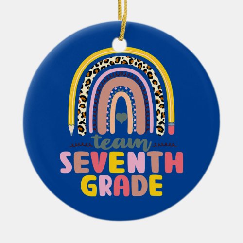 Team 7th Grade Seventh Teacher Student Team Back Ceramic Ornament