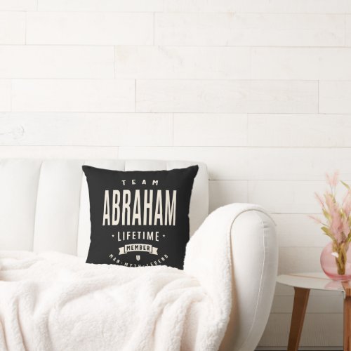 Team Abraham Lifetime Member Throw Pillow