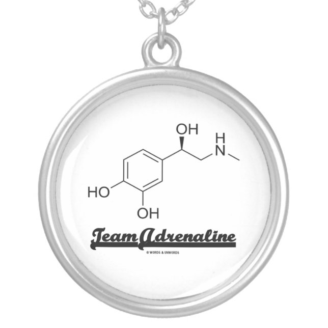 Team Adrenaline (Chemical Molecule) Silver Plated Necklace (Front)