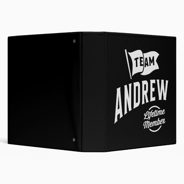 Team Andrew Lifetime Member 3 Ring Binder (Background)