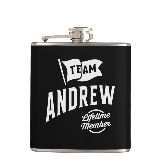 Team Andrew Lifetime Member Flask (Front)