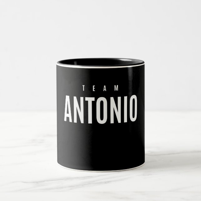 Team Antonio Personalized Name  Two-Tone Coffee Mug (Center)