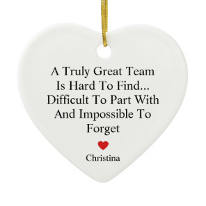 Team Appreciation Farewell Heart Ceramic Ornament