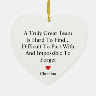 Team Appreciation Farewell Heart Ceramic Ornament
