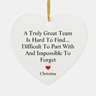 Team Appreciation Farewell Heart Ceramic Ornament