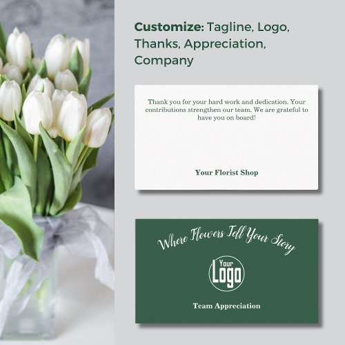 Team Appreciation Florist Shop Thank You Business Card