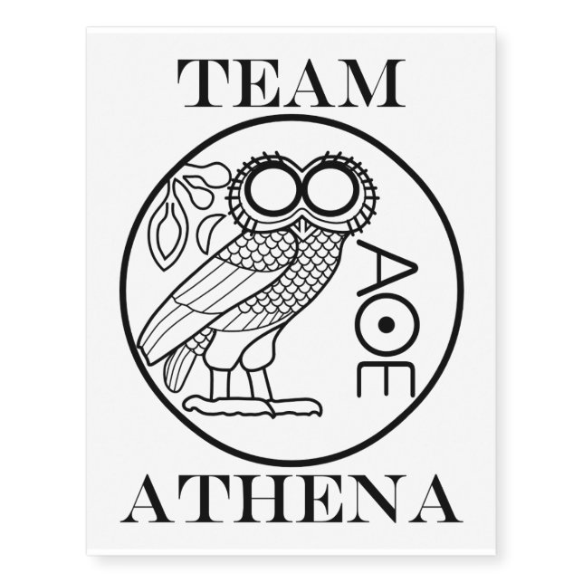 Team Athena (Engravers Font) Temporary Tattoos (Front)