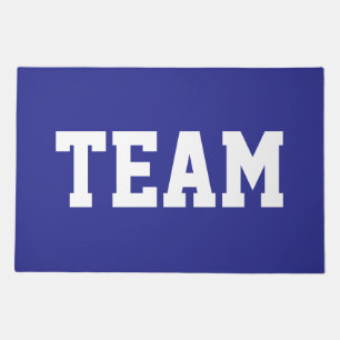 TEAM Athletic Sporty White Text On Bold Deep Blue Doormat