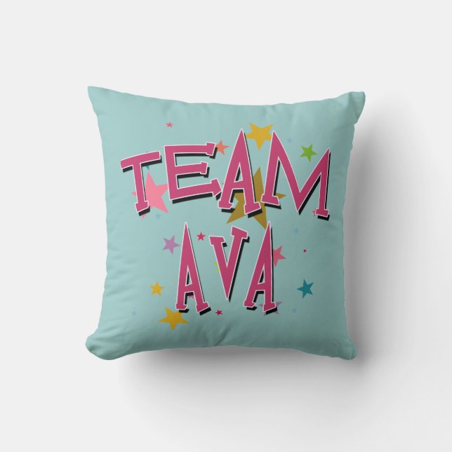 TEAM AVA Customizable Throw Pillow (Front)