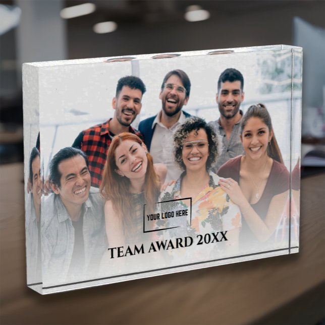 Team Award - Modern Photo Upload Customizable (Acrylic Block Photo Upload Custom Award)