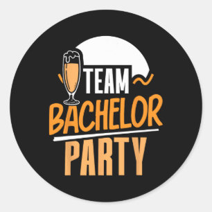 Team Bachelor Party Bride Groom 4 Classic Round Sticker