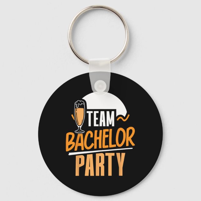 Team Bachelor Party Bride Groom  Keychain (Front)