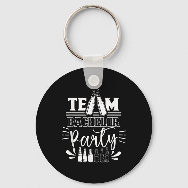 Team Bachelor Party Groom Bride  Keychain (Front)