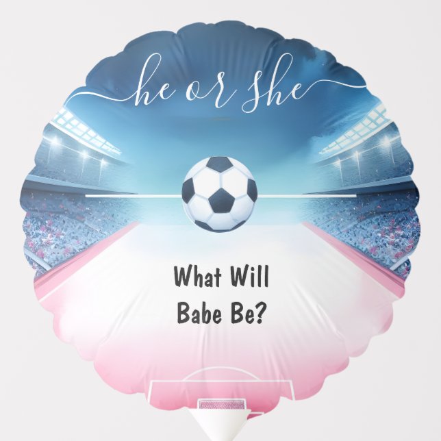 Team Ball Pitch Fun Soccer Field Gender Reveal Balloon (Front)