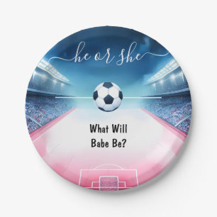 Team Ball Pitch Fun Soccer Field Gender Reveal Paper Plates
