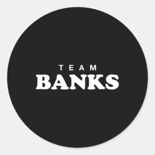 Team Banks Personalized Surname Bride Groom Family Classic Round Sticker
