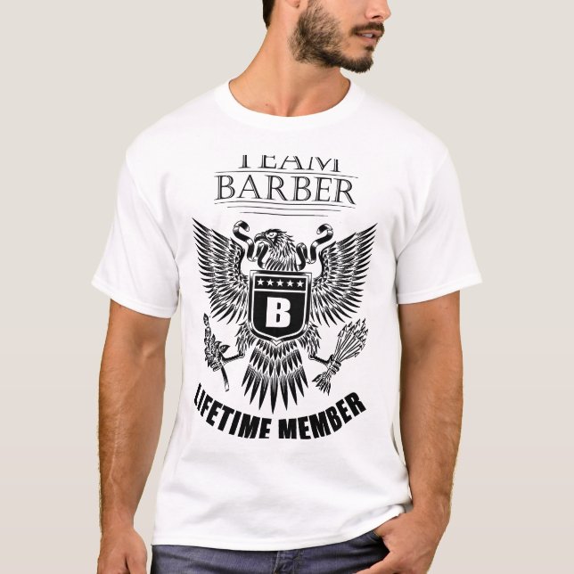 Team Barber Lifetime member T-Shirt (Front)