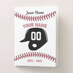 Team Baseball Batting Helmet Pocket Folder