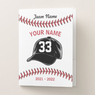 Team Baseball Cap Pocket Folder