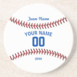 Team Baseball Sport Coaster<br><div class="desc">Gift your baseball team. Enter your team name,  player name,  number and year.</div>