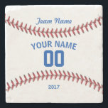 Team Baseball Sport Stone Coaster<br><div class="desc">Gift your baseball team. Enter your team name,  player name,  number and year.</div>