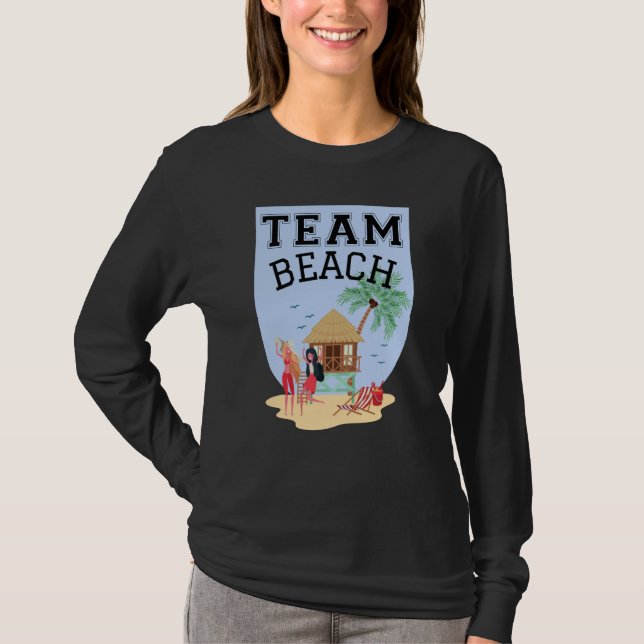 Team Beach Women Palm Tree Hut T-Shirt (Front)
