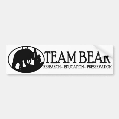 Team Bear Bumper Sticker Black