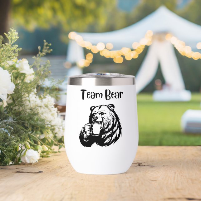 Team Bear Thermal Wine Tumbler (Wedding (Rotated))