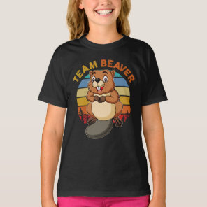 Team Beaver Retro Sunset Beavers Lover T-Shirt