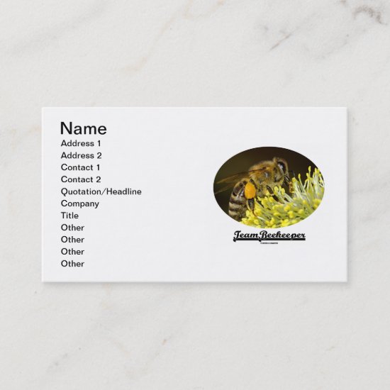 Team Beekeeper (Bee On Yellow Flower) Business Card