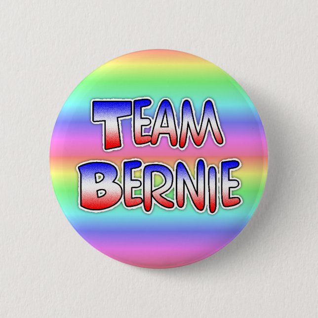 Team Bernie Sanders Patriotic Political Button (Front)
